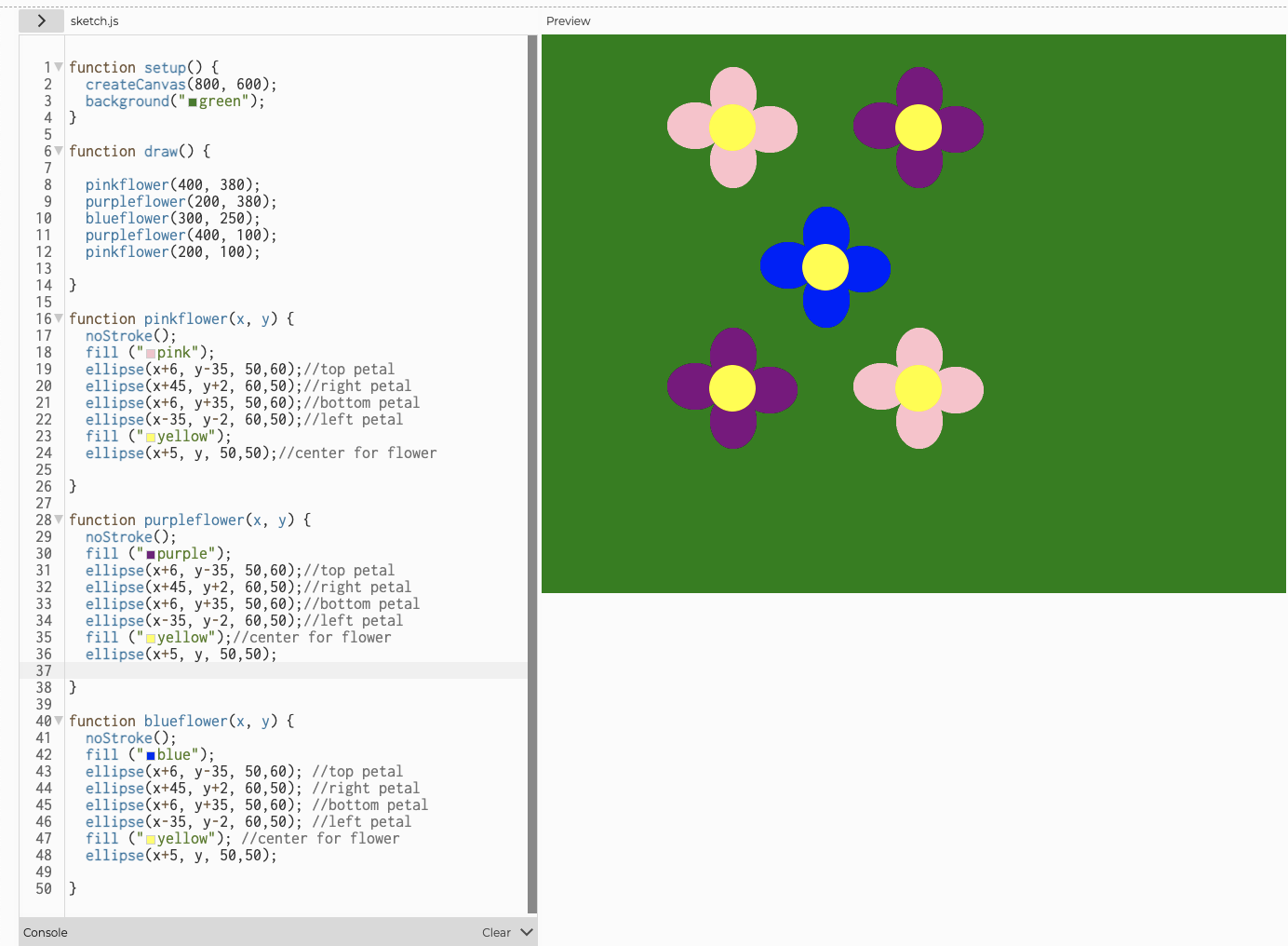 Sample sketch created with p5.js